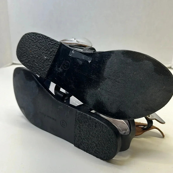 Ancient Greek Sandals Nephele Winged Open Toe Shoes Leather Black Silver Size 7 - Picture 10 of 13